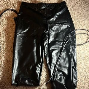 Faux leather pants